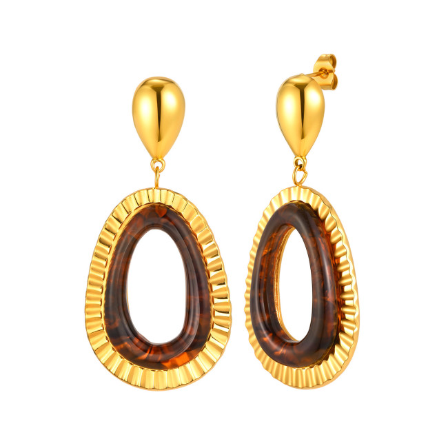 Wholesale Stainless Steel Modern Resin Statement Dangles Earring