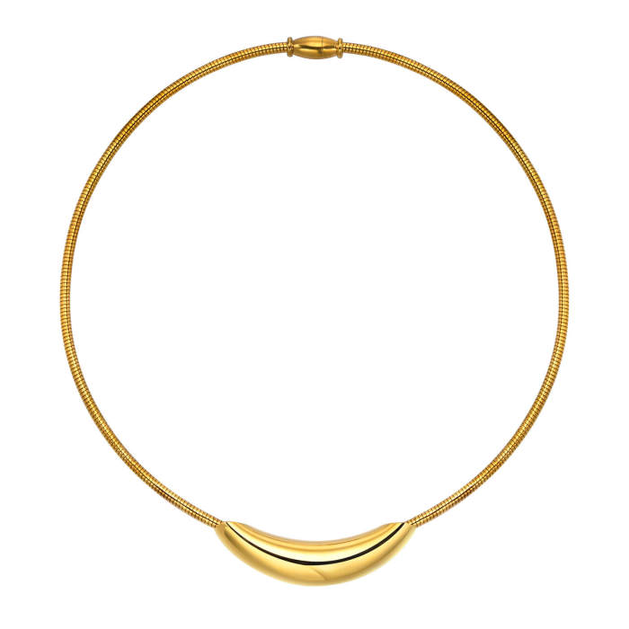 Wholesale Stainless Steel Simple Collar Choker Women Necklace