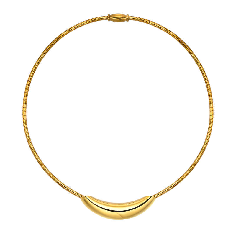 Wholesale Stainless Steel Simple Collar Choker Women Necklace