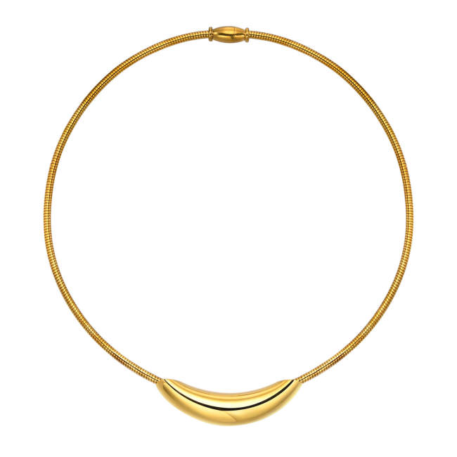 Wholesale Stainless Steel Simple Collar Choker Women Necklace