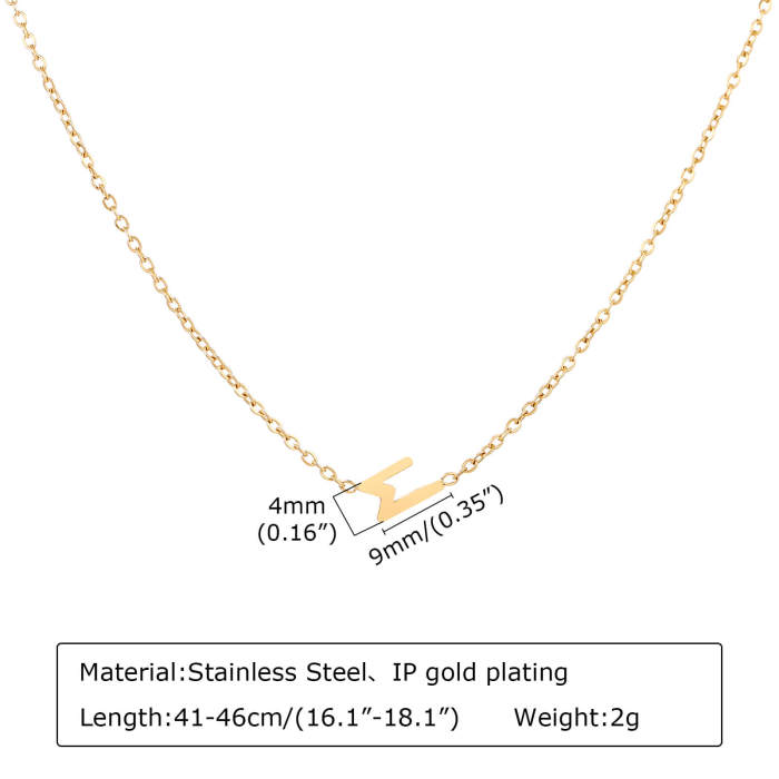 Wholesale Stainless Steel Initial Letter M Necklace