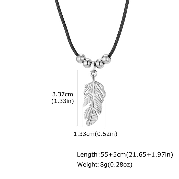 Wholesale Stainless Steel Feather Pendant