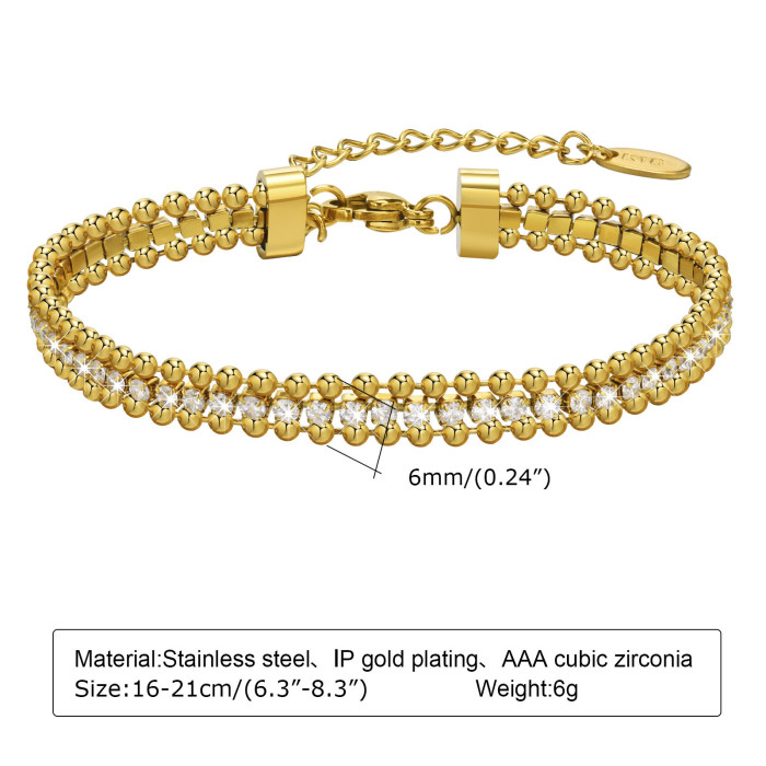 Wholesale Stainless Steel Sparkling Tennis Bracelet