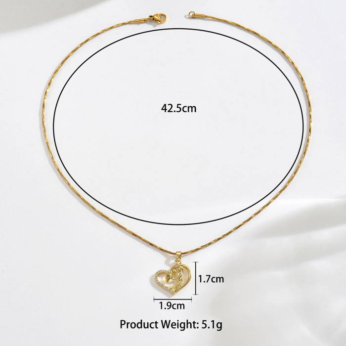 Wholesale Stainless Steel Mother and Child Necklace