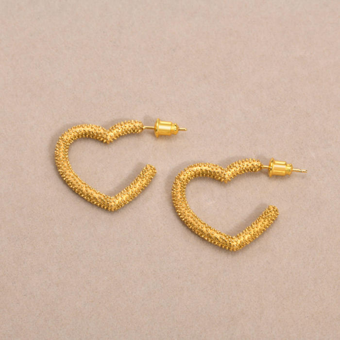 Wholesale Stainless Steel Heart Shaped Earrings