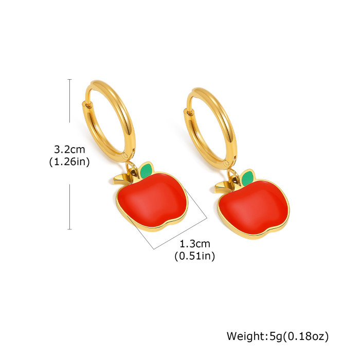 Wholesale Stainless Steel Strawberry Cherry Earrings