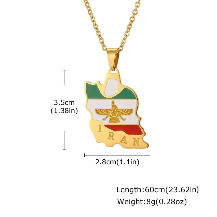 Wholesale Stainless Steel Iran Map Pendant
