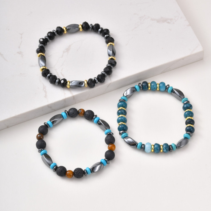 Wholesale Natural Hematite Beaded Bracelet