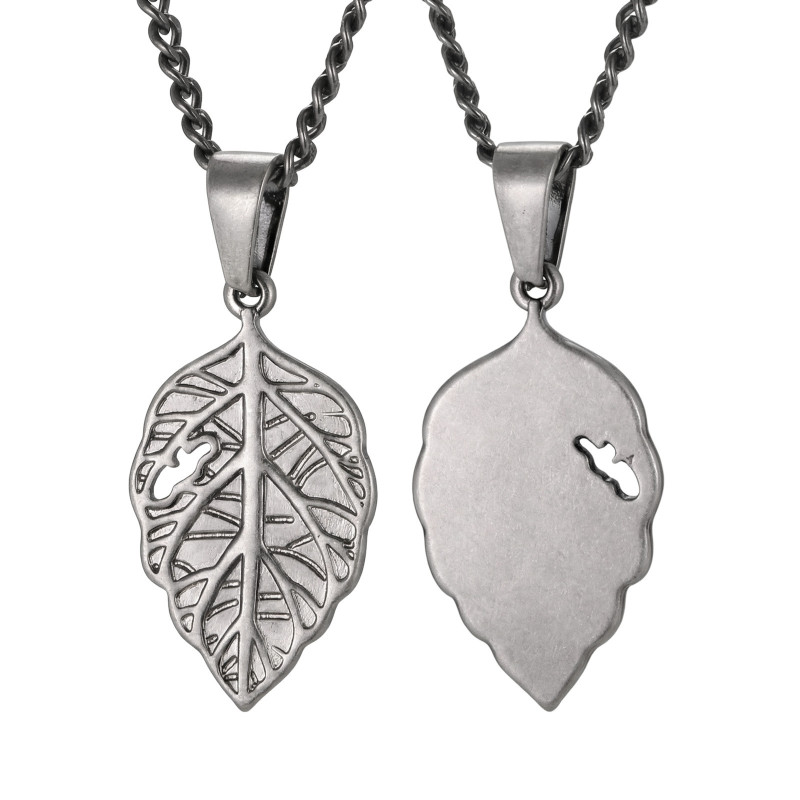 Wholesale Stainless Steel Vintage Leaf Pendant
