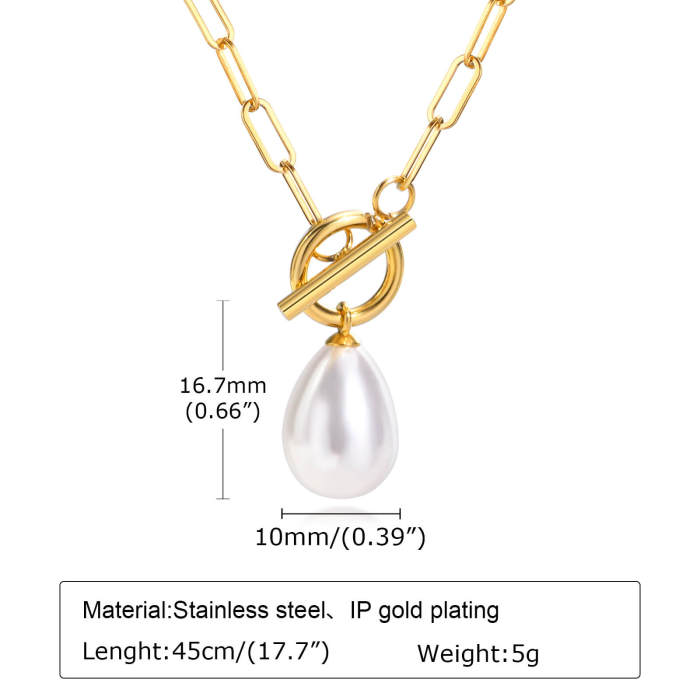 Wholesale Stainless Steel Paperclip Toggle Clasp Necklace