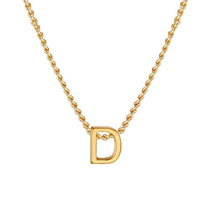 Wholesale Stainless Steel Minimalist Initials Necklace