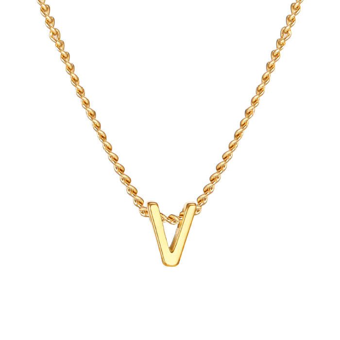 Wholesale Stainless Steel Minimalist Initials Necklace