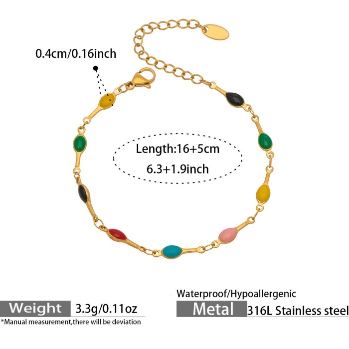Wholesale Colorful Enamel Olive Link Jewelry Set