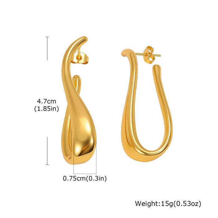 Gold Plated Organic Shape Hoop Earrings Wholesale