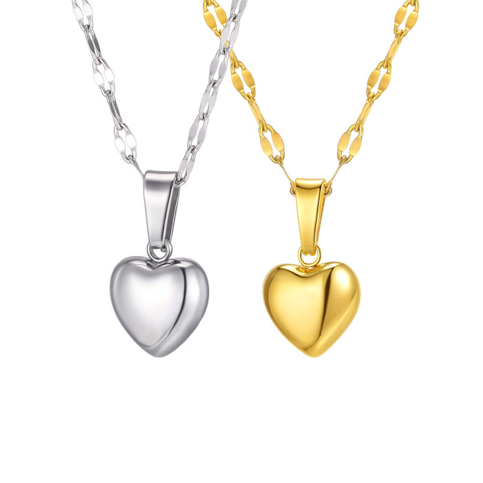Wholesale High Polish Stainless Steel Heart Pendant Necklace