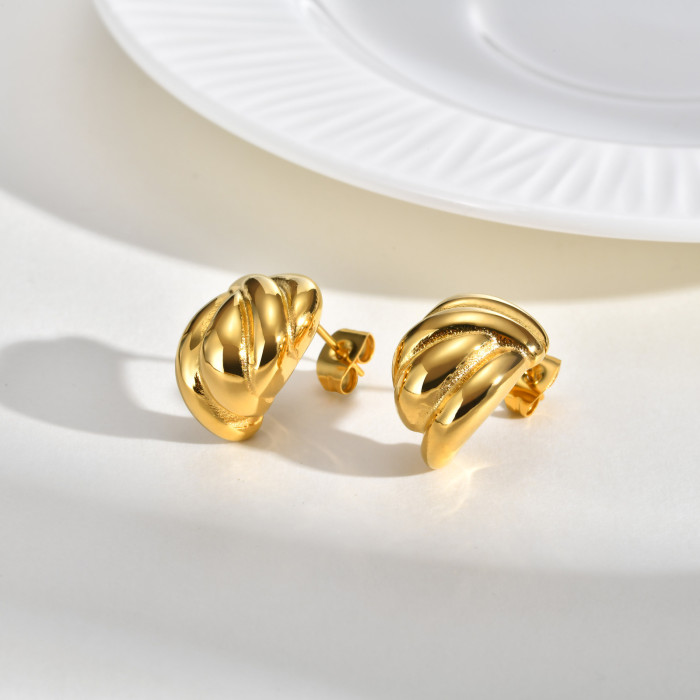 Gold Plated Knot Stud Earrings Wholesale