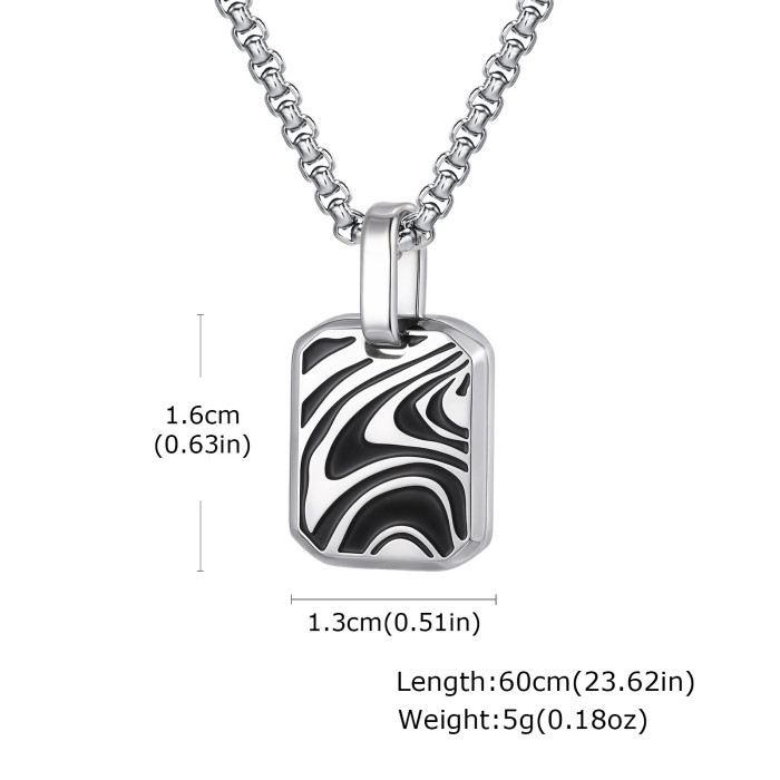Wholesale Stainless Steel Black Wave Pendant