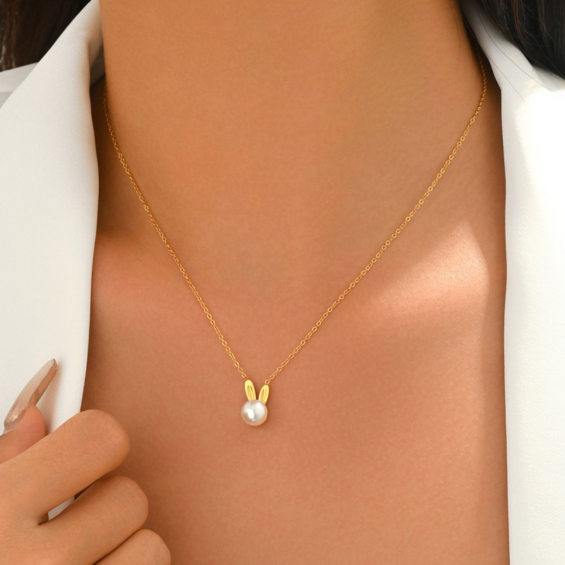 Wholesale Stainless Steel Bunny Necklace