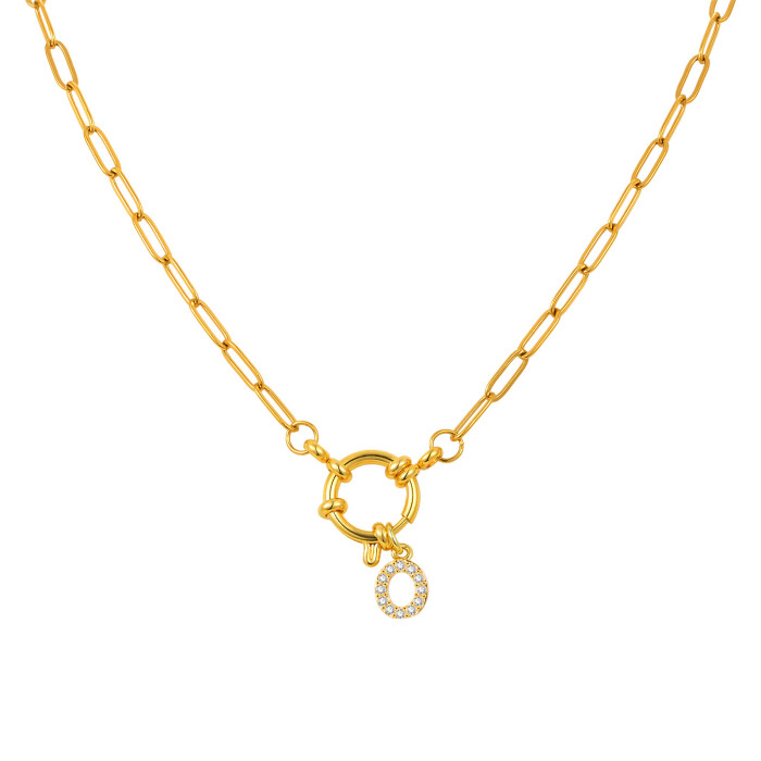 Wholesale Stainless Steel Copper Initial Necklace
