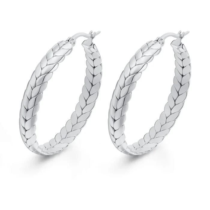 Wholesale Stainless Steel Wheat Shape Hoop Earring