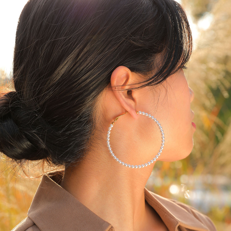 Wholesale Stainless Steel Imitation Pearl Earrings