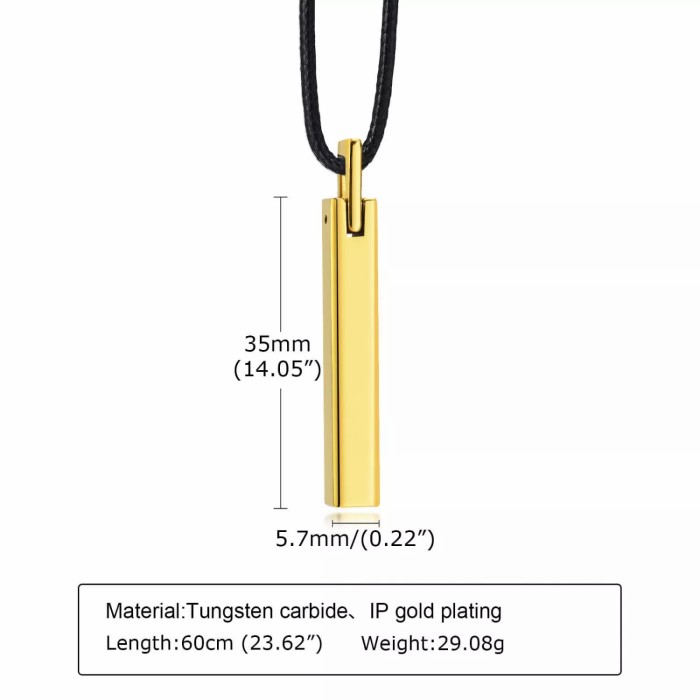 Wholesale Silver Bar Tungsten Pendant