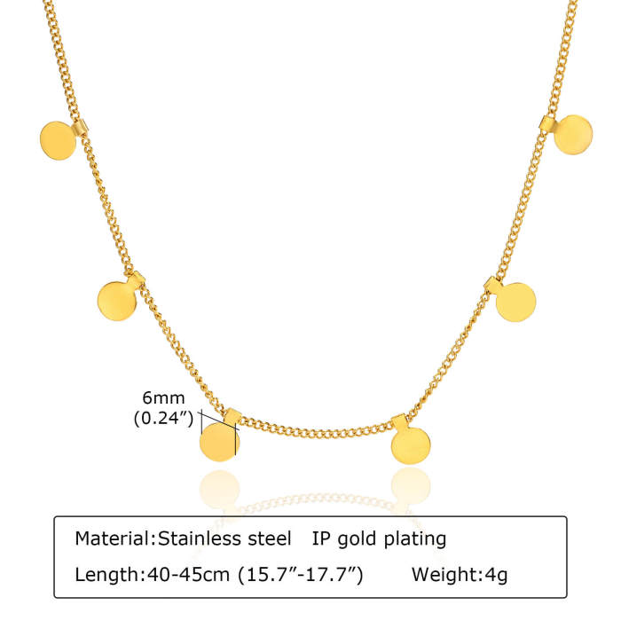Wholesale Stainless Steel Discs Chain Necklace