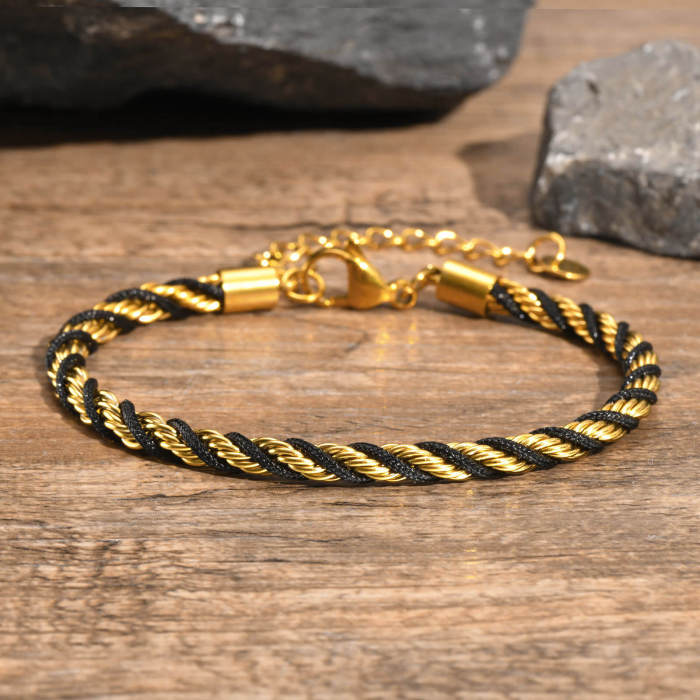 Wholesale Stainless Steel Braided Rope Twist Bracelet