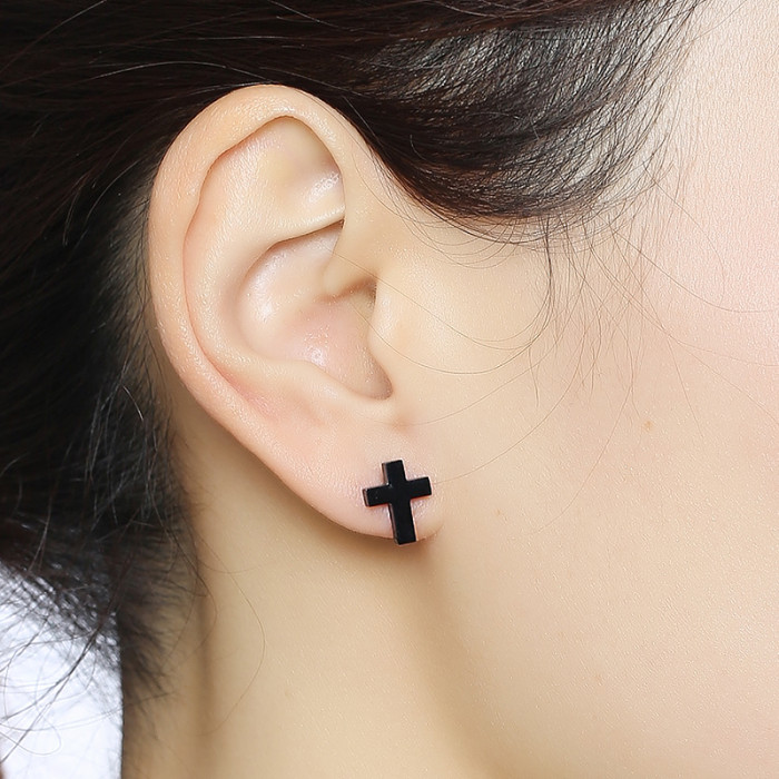 Wholesale Stainless Steel Mens Cross Earring