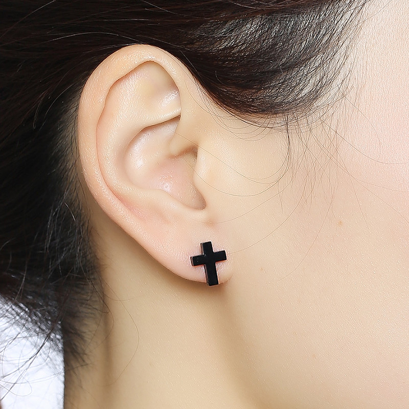 Wholesale Stainless Steel Mens Cross Earring