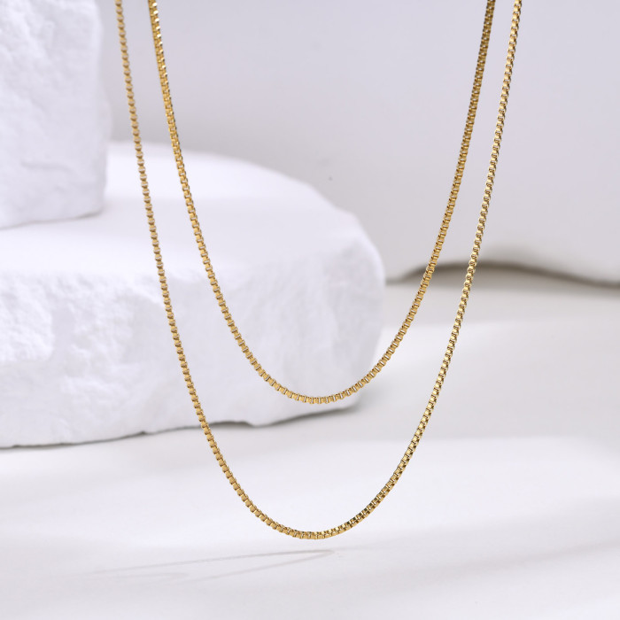 Wholesale Stainless Steel Men's Jewelry Box Chain Necklace