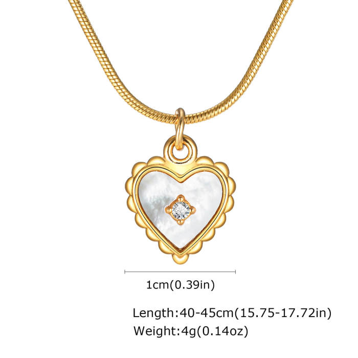 Wholesale Stainless Steel Elegant Lace Shell Heart Pendant