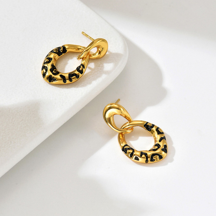 Wholesale Stainless Steel Leopard Earrings