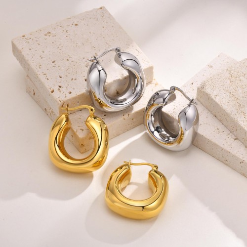Wholesale Stainless Steel Chunky U Shape Hoop Earrings