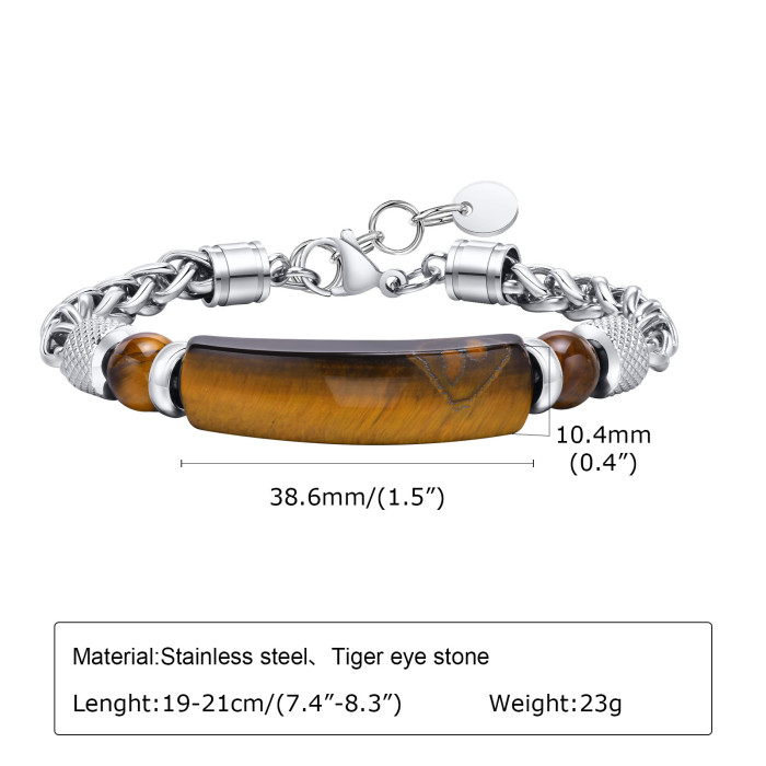 Wholesale Stainless Steel Chain Onyx Bracelet