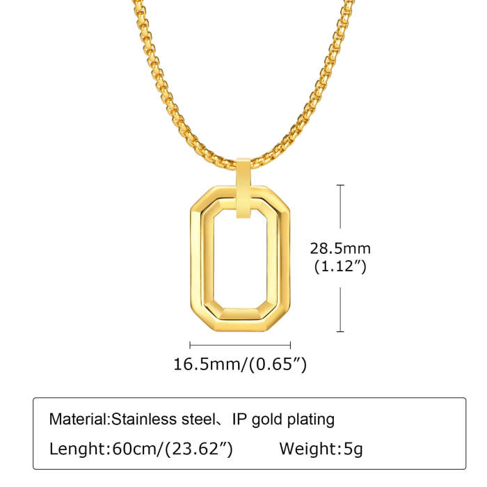 Wholesale Stainless Steel Men Octagonal Pendant Necklace