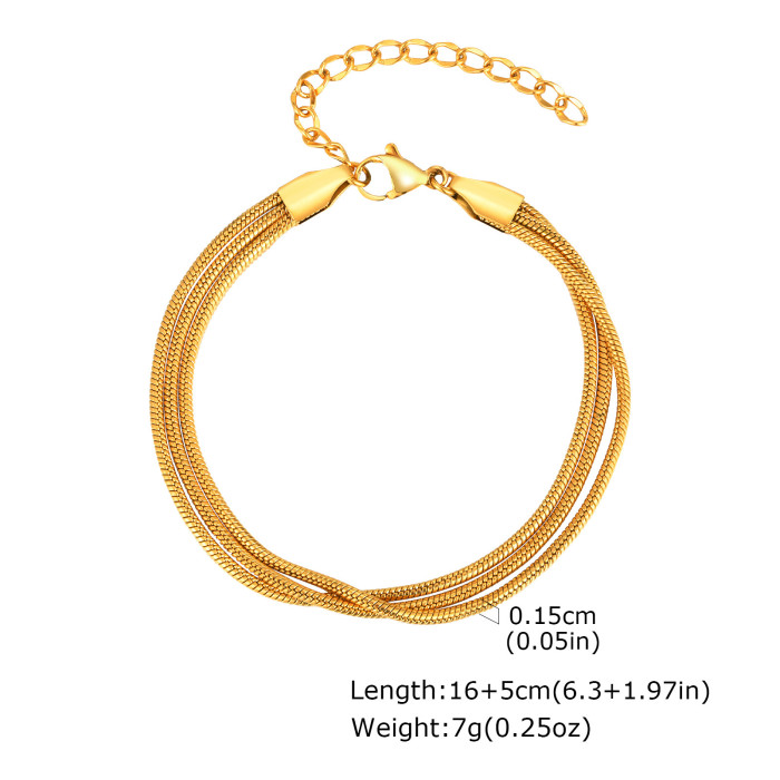 Wholesale Stainless Steel Multi Layered Cardano Chain Bracelet
