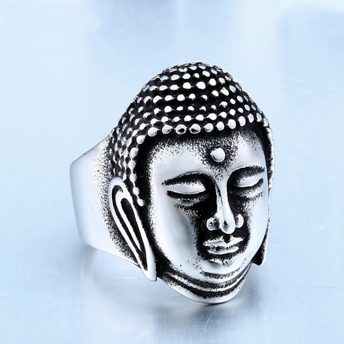 Wholesale Stainless Steel Buddha Head Ring