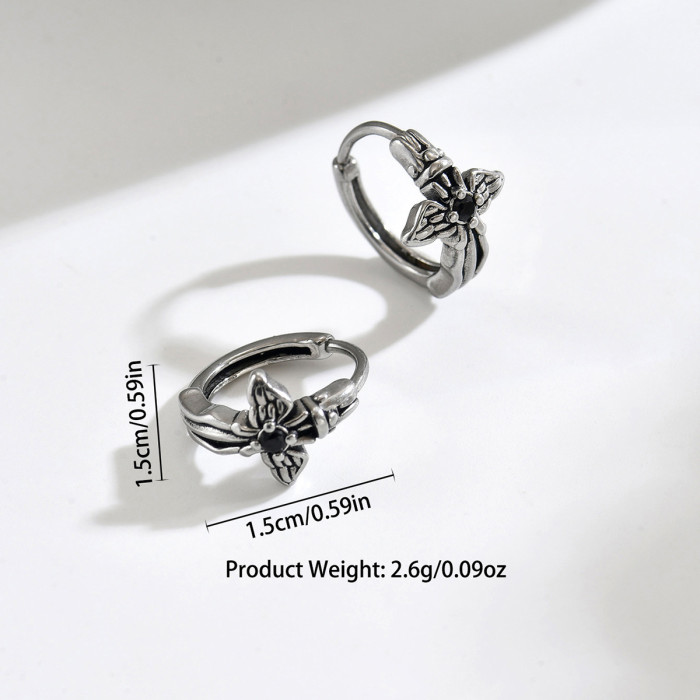 Wholesale Retro Stainless Steel Cross Hoop Earrings