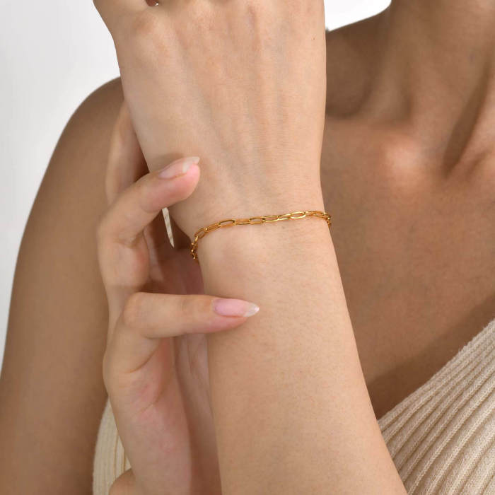 Wholesale Stainless Steel Paperclip Link Chain Bracelet