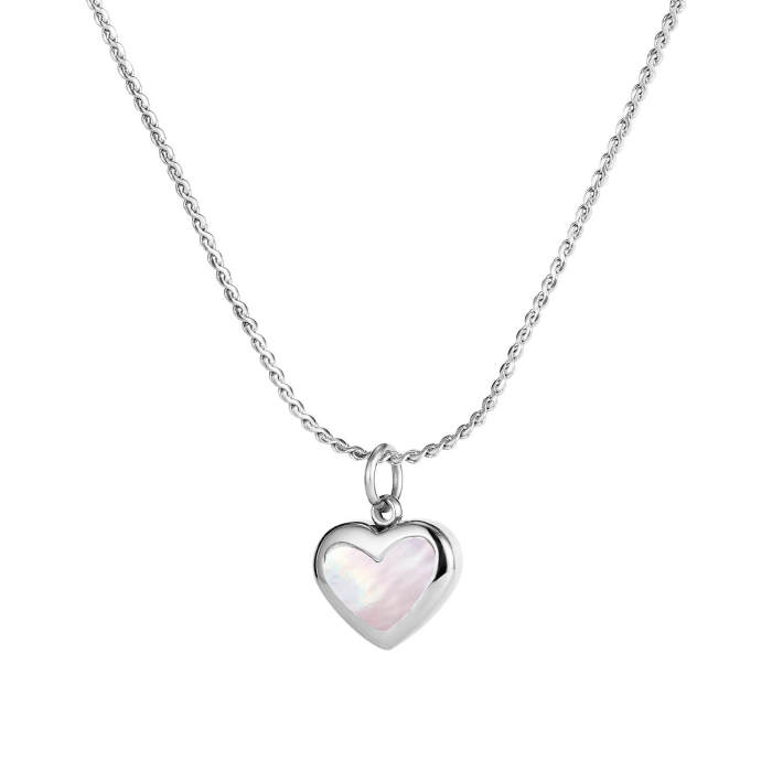 Wholesale Stainless Shell Heart Pendant Necklace