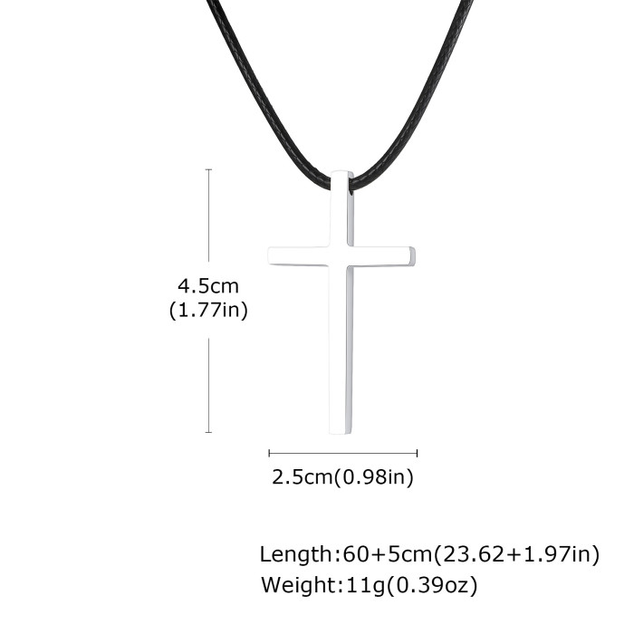 Wholesale Stainless Steel Minimalist Black Cross Necklace