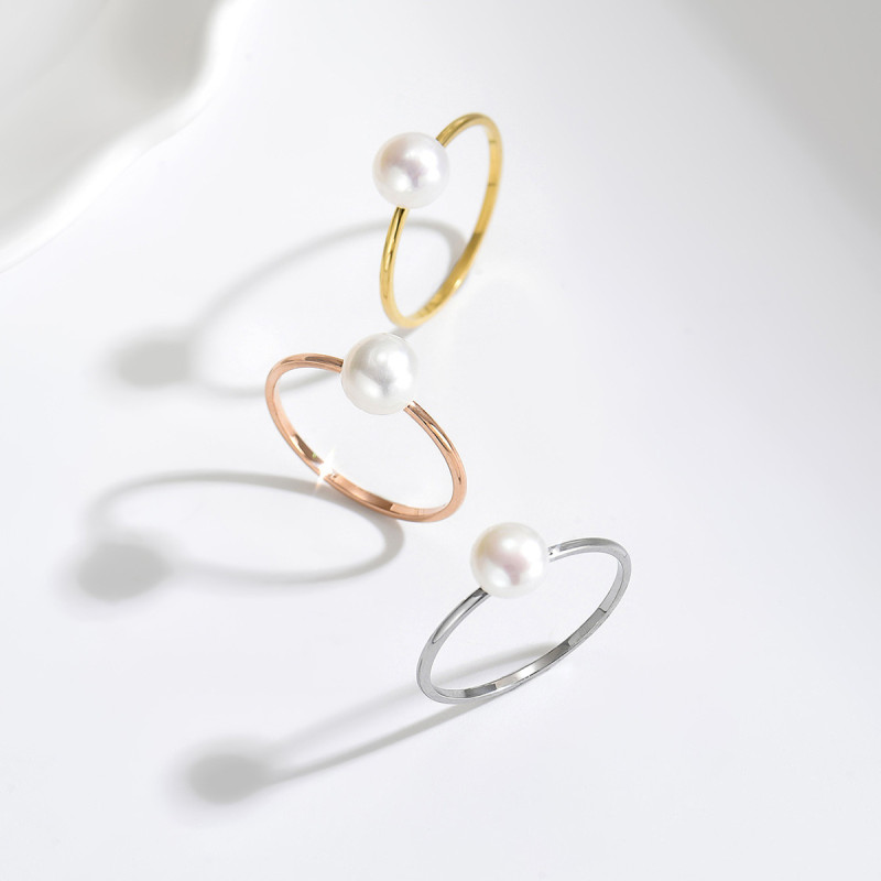 Wholesale Stainless Steel Pearl Ring