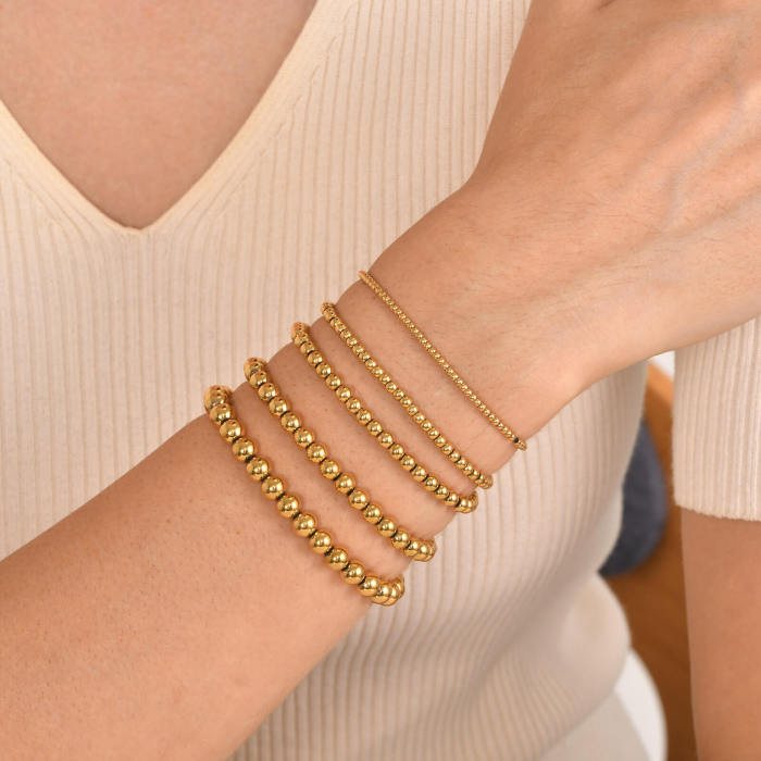 Wholesale Stainless Steel Gold Beads Bracelet