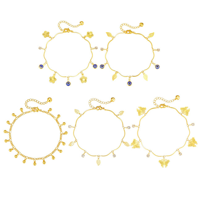 Wholesale Brass Evil Eye & Butterfly Foot Jewelry