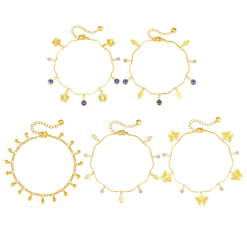 Wholesale Brass Evil Eye & Butterfly Foot Jewelry