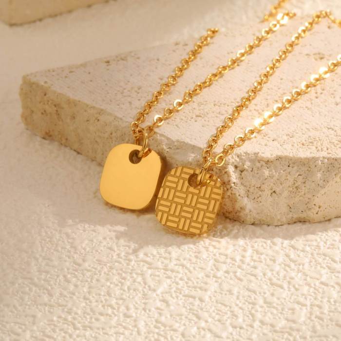 Wholesale Stainless Steel Small Square Necklace