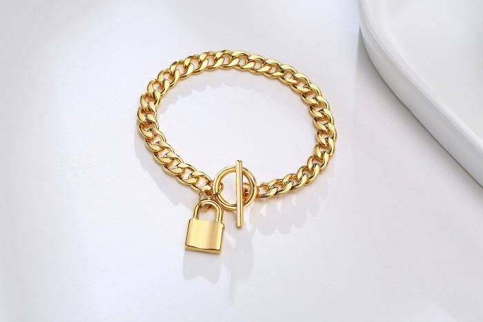 Wholesale Stainless Steel Women NK Chain Padlock Bracelet