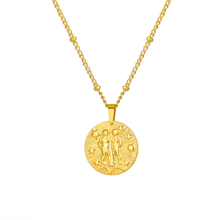Wholesale Stainless Steel Zodiac Necklace