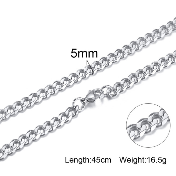Wholesale Stainless Steel 3MM/5MM/7MM Cuban Necklace